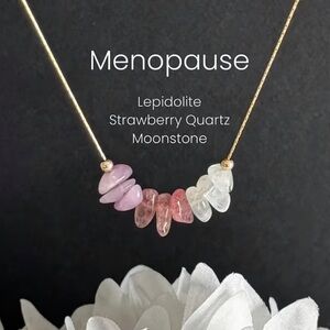 Menopause support with Pink and White Stone Necklace